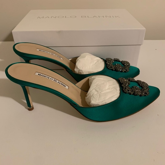 Manolo hangsi mules!  Size 42. Green - Picture 5 of 5